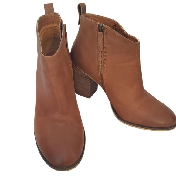 Nordstrom Shoes - BP Lance Block Heel Leather Bootie Ankle Boots Brown